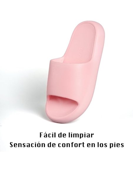 Chanclas para Mujer Cómodas y Antideslizantes - Zapatillas de Estar Por Casa de Suela Gruesa