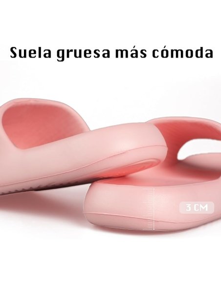 Chanclas para Mujer Cómodas y Antideslizantes - Zapatillas de Estar Por Casa de Suela Gruesa