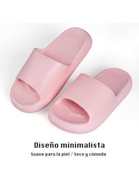 Chanclas para Mujer Cómodas y Antideslizantes - Zapatillas de Estar Por Casa de Suela Gruesa