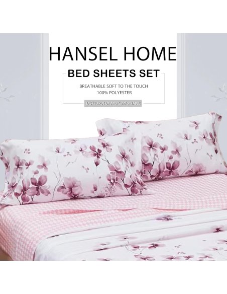 Juego de Sábanas Microfibra Extra Suave, Sábanas Bajera Ajustable, Encimera