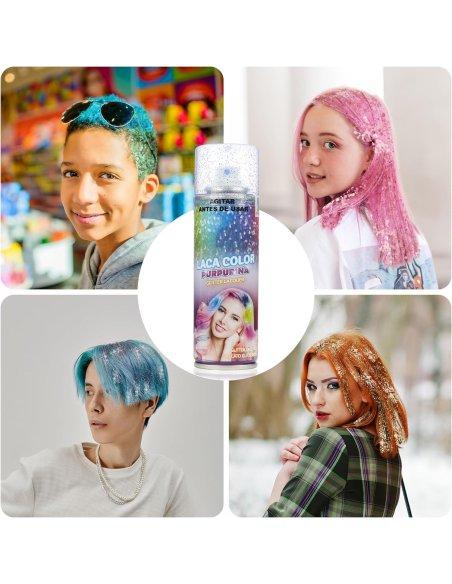 Laca con Purpurina para el Pelo Temporal - Fácil de Lavar, Brillo Deslumbrante para Todo Tipo de Cabello