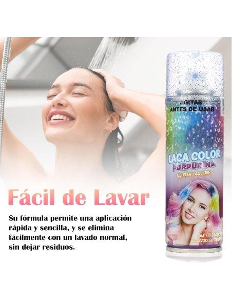 Laca con Purpurina para el Pelo Temporal - Fácil de Lavar, Brillo Deslumbrante para Todo Tipo de Cabello