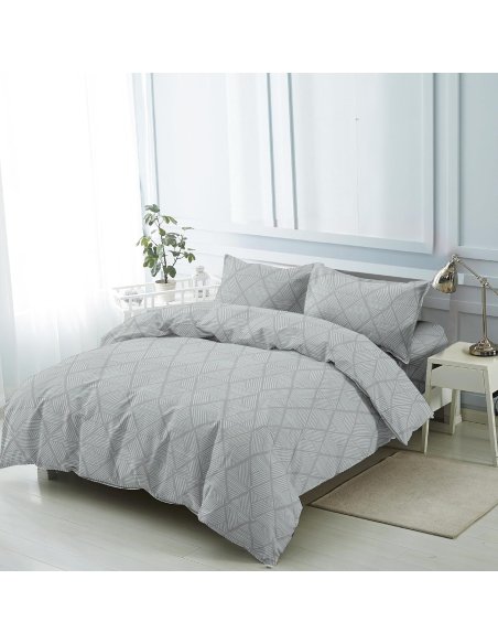 Funda Nordica de 4 Piezas Transpirable Suave al Tacto 100% Microfibra de Poliéster, Funda Edredón, con Fundas de Almohada