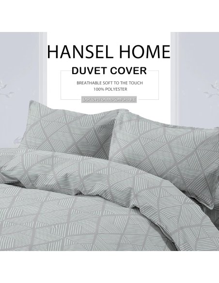 Funda Nordica de 4 Piezas Transpirable Suave al Tacto 100% Microfibra de Poliéster, Funda Edredón, con Fundas de Almohada