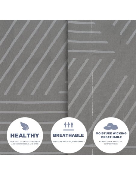 Funda Nordica de 4 Piezas Transpirable Suave al Tacto 100% Microfibra de Poliéster, Funda Edredón, con Fundas de Almohada