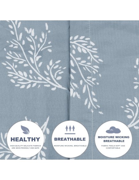 Funda Nordica de 4 Piezas Transpirable Suave al Tacto 100% Microfibra de Poliéster, Funda Edredón, con Fundas de Almohada