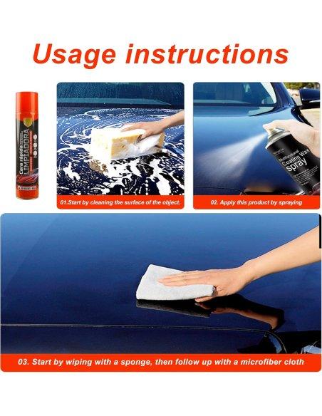 Cera Rápida Limpiadora, Spray Abrillantador para Coche 650 ml