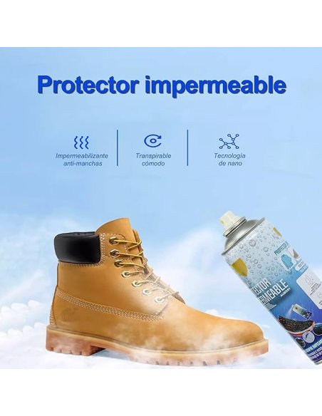 Spray Impermeabilizante para Calzado - Protección contra Agua y Manchas para Cuero y Textiles, Invisible y Duradero - 400ml