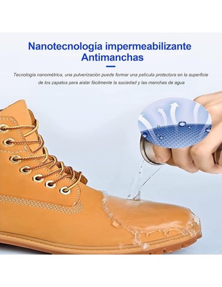 Spray Impermeabilizante para Calzado - Protección contra Agua y Manchas para Cuero y Textiles, Invisible y Duradero - 400ml