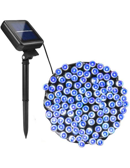 Guirnaldas Luces Exterior Solar IP44 Impermeable, Cable Verde, Luces Navidad Exterior Solares, 8 Modos de Iluminación