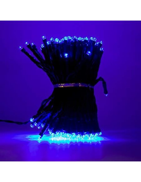 Guirnaldas Luces Exterior Solar IP44 Impermeable, Cable Verde, Luces Navidad Exterior Solares, 8 Modos de Iluminación