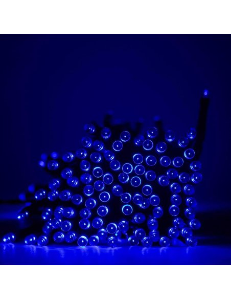 Guirnaldas Luces Exterior Solar IP44 Impermeable, Cable Verde, Luces Navidad Exterior Solares, 8 Modos de Iluminación