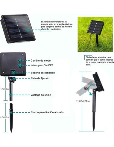 Guirnaldas Luces Exterior Solar IP44...