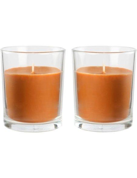 Vela Aromática, Vela en Vaso de Cristal de Cera Vegetal - 28 Horas de Duración, Velas Perfumadas, 8,5x7 cm 2 unidades
