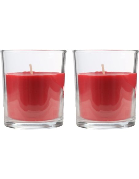 Vela Aromática, Vela en Vaso de Cristal de Cera Vegetal - 28 Horas de Duración, Velas Perfumadas, 8,5x7 cm 2 unidades