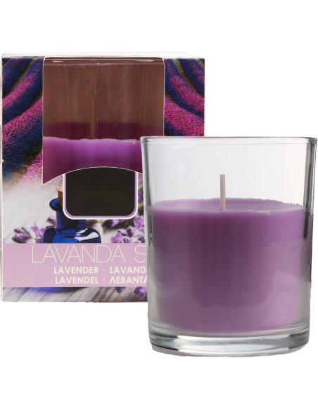 Vela Aromática, Vela en Vaso de Cristal de Cera Vegetal - 28 Horas de Duración, Velas Perfumadas, 8,5x7 cm 2 unidades