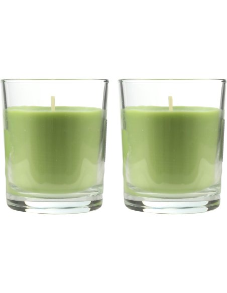 Vela Aromática, Vela en Vaso de Cristal de Cera Vegetal - 28 Horas de Duración, Velas Perfumadas, 8,5x7 cm 2 unidades