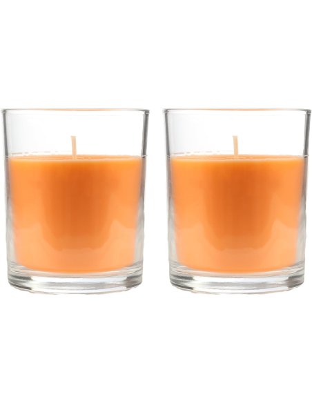 Vela Aromática, Vela en Vaso de Cristal de Cera Vegetal - 28 Horas de Duración, Velas Perfumadas, 8,5x7 cm 2 unidades