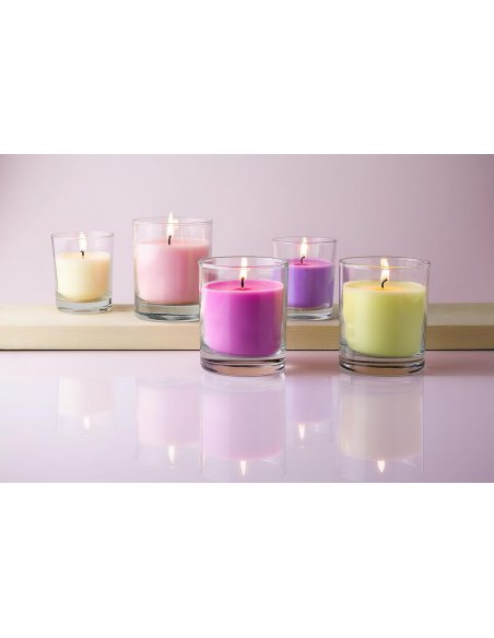 Vela Aromática, Vela en Vaso de Cristal de Cera Vegetal - 28 Horas de Duración, Velas Perfumadas, 8,5x7 cm 2 unidades