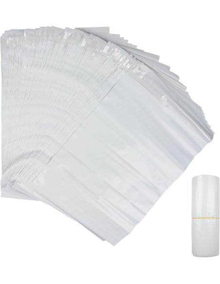 100 Bolsas Envío Autoadhesivas, Bolsas Plástico para Envíos, Impermeable, Opacas - Blanco