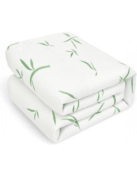 Protector Colchón Bambú Impermeable - Cubre Colchón Transpirable y Suave - Funda Colchón Ajustable hasta 30cm