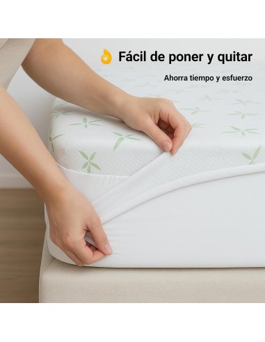 Protector Colchón Bambú Impermeable -...
