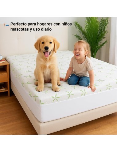 Protector Colchón Bambú Impermeable -...