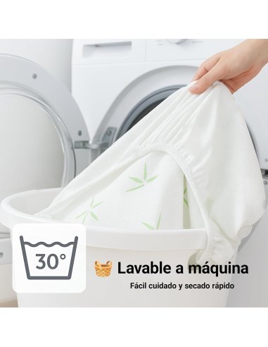 Protector Colchón Bambú Impermeable -...