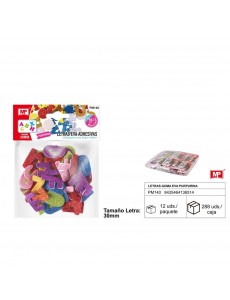 Letras de eva con purpurina...