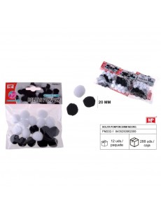 Bolita pompom blanco/negro...