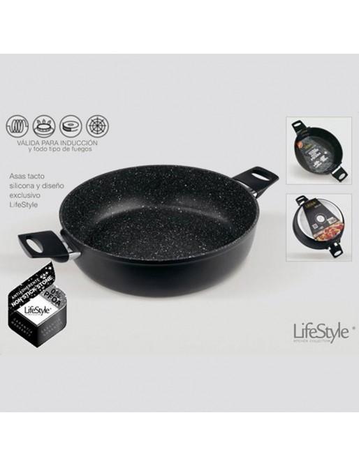 Cazuela baja aluminio forjado piedra