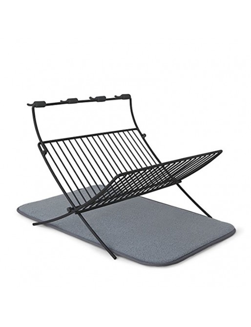 Umbra escurreplatos plegable, gris, 51x37x30 cm